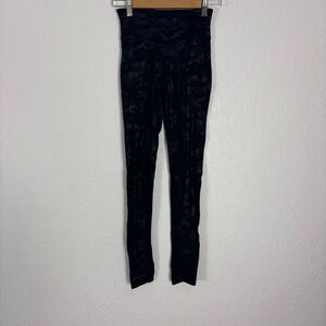 Spanx Black with Camo Print High Waisted Leggings Size XS